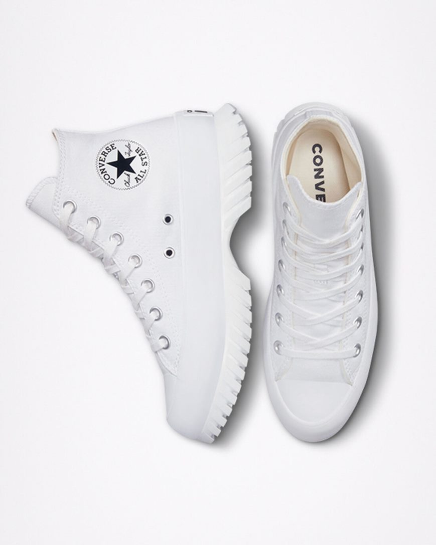 Tenis Converse Chuck Taylor All Star Lugged 2.0 Cano Alto Masculino Branco Pretas | PT L0075T1